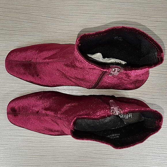 Jeffrey Campbell Cienega Zip Ankle Boot, Burgundy Velvet, Womens Size 10 - Picture 8 of 9